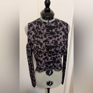 Disturbia open shoulder long sleeve crop top size US 10